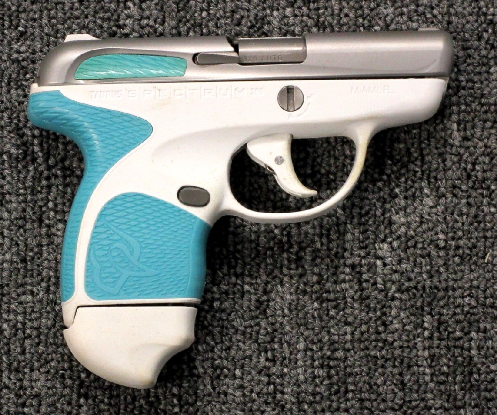 Preowned Taurus Spectrum 380 Acp Stainless White 2 8 Barrel 6 7 Round Cyan Sold Liberty Guns