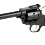 New Ruger Super Wrangler Single Action Revolver, .22 LR/.22 WMR, 5.5″ Barrel, Black Cerakote Finish, Synthetic Grips, Adjustable Sights, 6 Rounds, 2 Cylinders, (1)-22WMR and (1)-22LR: Only $287!