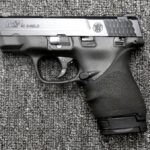 Preowned, Excellent Condition, Smith & Wesson M&P 40 Shield Compact Pistol, .40 S&W, 3.1″ Barrel, 6 & 7 Rounds, 2 Magazines, External Safety, Removable Hogue Grip Boot: Only $239!