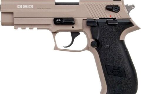 Preowned, Like New – Never Fired, ATI/GSG Firefly Semi-Automatic Metal-Frame Pistol, .22 LR, 4.0″ Barrel, 10 Rounds, 1 Magazine, External Safety, SA/DA, Adjustable Rear Sight, Tan Finish: Only $269!