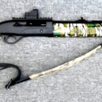 Preowned, Like New, Mossberg SA-20 Semi-Automatic Turkey Gun, 20Ga, 22″ VR Barrel, 3″ Chamber, 4 Rounds, Synthetic Stock & For-grip w/ Mossy Oak Green Leaf Camo, Ghost Ring Rear & Fiber Optic Front Sights, Bushnell RXS-100 Red-Dot, Sling: Only $569!