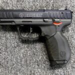 Preowned, Excellent Condition, Ruger SR22 Semi-Automatic Compact Pistol, .22 LR, 3.5″ Barrel, Black Anodized Finish, SA/DA, External Safety, 3 Dot Adjustable Sights, 10 Rounds, 2 Magazines: Only $279!