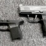 Preowned, Very Good Condition, Moderate Holster Wear, Sig Sauer P365 Sub-Compact Pistol, 9mm, 3.1″ Barrel, 12 Rounds, 3 Magazines, Wilson Combat Grip, Night Sights, Includes Holster & Original Grip: Only $459!