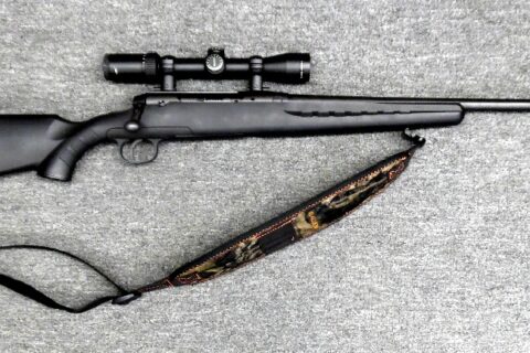 Preowned, Very Good Condition, Savage Axis Bolt-Action Rifle, .270 Win., 4 Rounds, 1 Magazine, 22″ Barrel, Black Synthetic Stock, Weaver 2-7X32 Scope, Sling: Only $329!