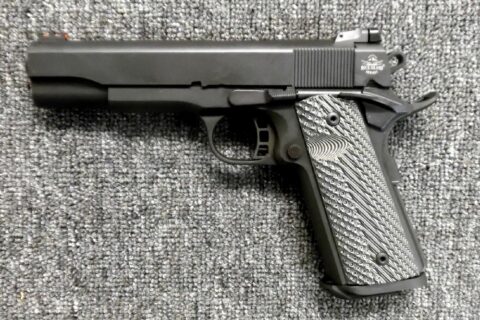 Preowned, Excellent Condition, Rock Island Rock Ultra FS 1911A1 Full-Size Steel-Frame Pistol,  10mm, 5″ Barrel, Black Parkerized Finish, G10 Grips, Adjustable Sights, 8 Rounds, 1 Magazine: Only $589!