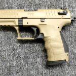Preowned, Excellent Condition, Walther P22 Compact Pistol, .22 LR, 3.5″ Threaded Barrel, 10 Rounds, 1 Magazine, SA/DA, External Safety, White-Dot Adjustable Sights, Flat Dark Earth: Only $269!